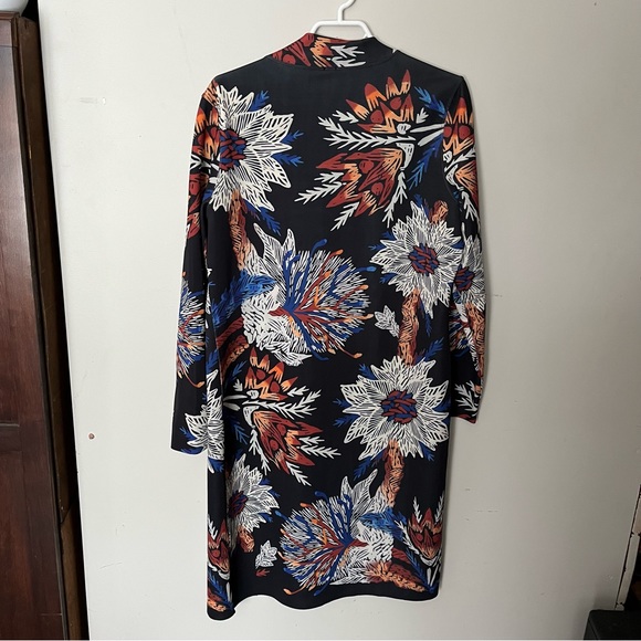 Lizzy & Coco Reversible Open Long Cardigan Size Large Floral and Zebra Print - Picture 8 of 10